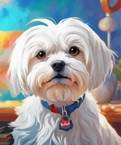White Maltese Diamond Painting