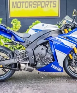 Yamaha Blue Motorbike Diamond Painting