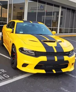 Yellow Dodge Charger Daytona Diamond Painting