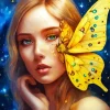 Yellow Face Art Butterfly Art Diamond Painting