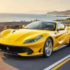 Yellow Ferrari 812 Diamond Painting