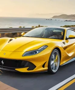 Yellow Ferrari 812 Diamond Painting