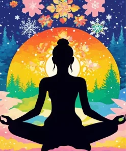 Yoga Girl Silhouette Art Diamond Painting