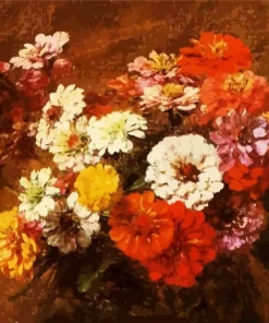 Zinnias In A Vase Henri Fantin Latour Diamond Painting