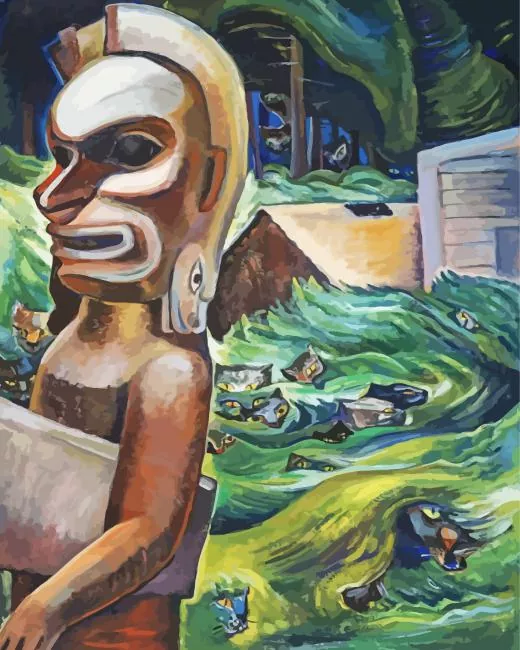 zunoqua of the cat village by emily carr Diamond By Numbers Zunoqua Of The Cat Village By Emily Carr Diamond Painting
