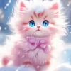 Adorable Pink Cat Diamond Painting