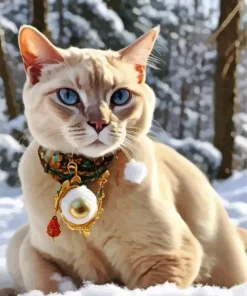 Blonde Burmese Cat Diamond Painting