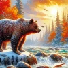 Brown Bear Near River Diamond Painting
