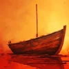 Brown Boat Art Diamond Painting
