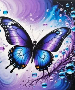Bubbles Butterfly Diamond Painting