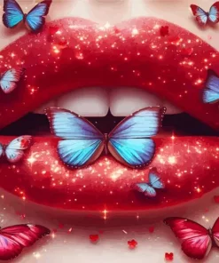 Butterflies Lips Diamond Painting