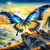 Butterfly At Sunset Diamond Painting