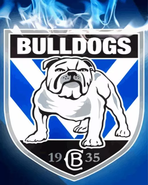 Canterbury Bankstown Bulldogs Emblem Diamond With Numbers Canterbury Bankstown Bulldogs Emblem Diamond Painting