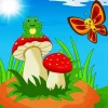 Cartoon Frog And Butterfly Diamond Painting