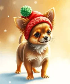 Christmas Brown Chiweenie Diamond Painting