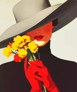 Classy Woman Wearing Hat Diamond Painting