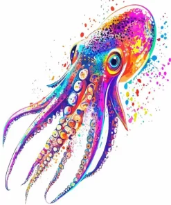 Colorful Colossal Squid Diamond Painting