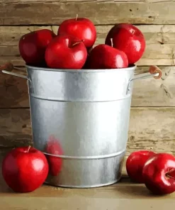Fresh Red Apples Bucket Diamond Painting