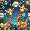 Giraffes And Bubbles Diamond Painting