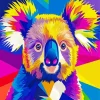 Illustration Colorful Koala Diamond Painting