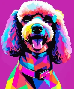 Illustration Colorful Poodle Diamond Painting