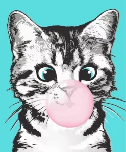 Kitten Bubble Gum Diamond Painting