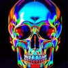 Neon Colorful Skull Diamond Painting
