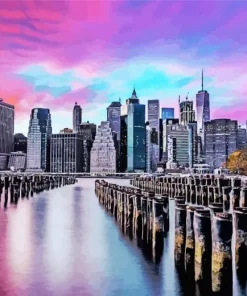 New York Brooklyn Skyline Diamond Painting