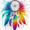 Splash Colorful Dream Catcher Diamond Painting