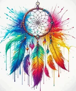Splash Colorful Dream Catcher Diamond Painting