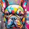 Splatter Colorful Bulldog Face Diamond Painting