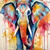 Splatter Colorful Elephant Art Diamond Painting