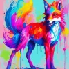 Splatter Colorful Fox Diamond Painting