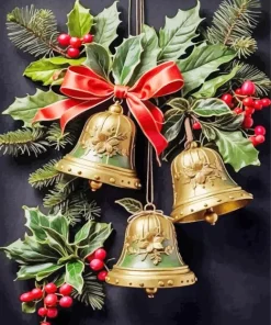 Vintage Christmas Bells Diamond Painting
