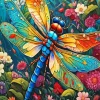 Aesthetic Flower Dragonfly Diamond Painting