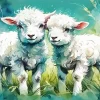 Aesthetic Fluffy Lambs Diamond Painting