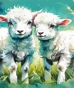 Aesthetic Fluffy Lambs Diamond Painting