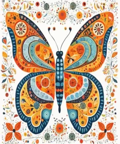 Aesthetic Folk Art Butterfly Diamond Painting