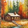 Aesthetic Forest Cabin Art Diamond Painting