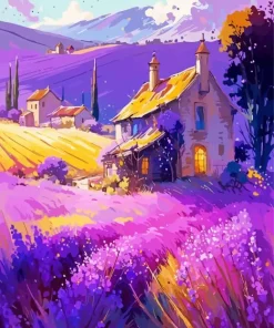 Aesthetic French Lavender House Art Diamond Painting
