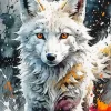 Arctic Fox Splash Diamond Painting
