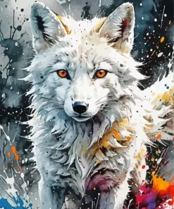 Arctic Fox Splash Diamond Painting