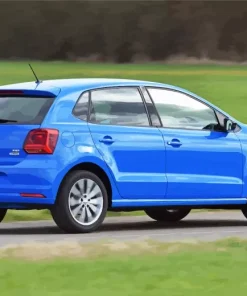 Blue Vw Polo Car Diamond Painting