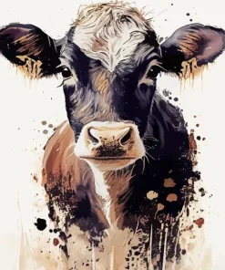 Brown And Black Cow Art Diamond Painting