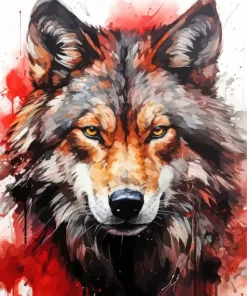 Brown And Black Wolf Diamond Painting