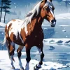 Brown And White Horse Diamond Painting