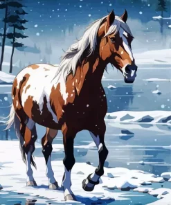 Brown And White Horse Diamond Painting