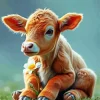 Brown Baby Calf Diamond Painting