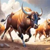 Brown Bulls Diamond Painting