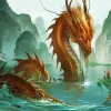 Brown Chinese Dragon Diamond Painting